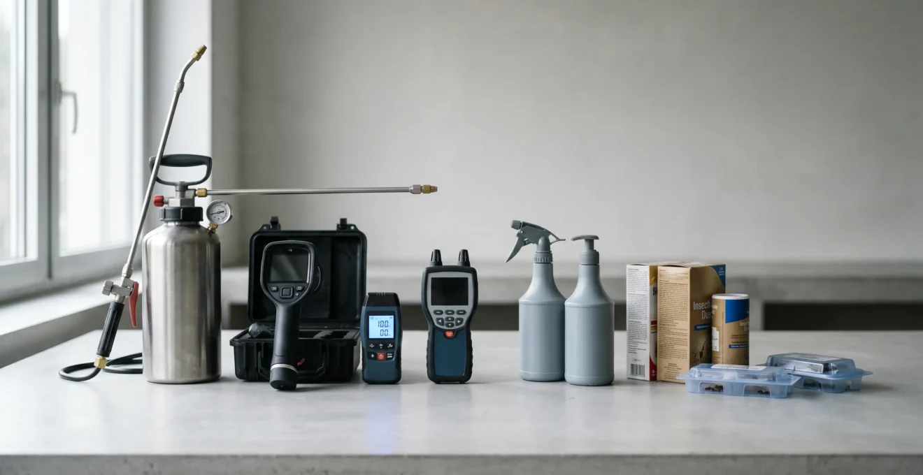 Équipement professionnel d'extermination spécialisé comparé aux produits de consommation courante